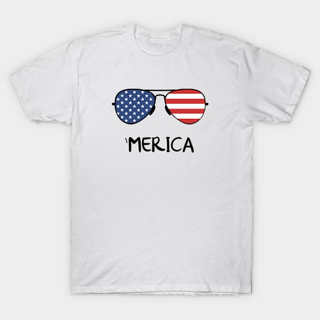 Merica, 4th Of July, America, Patriotic, Americana, Land That I Love T-Shirt by FashionDesignz